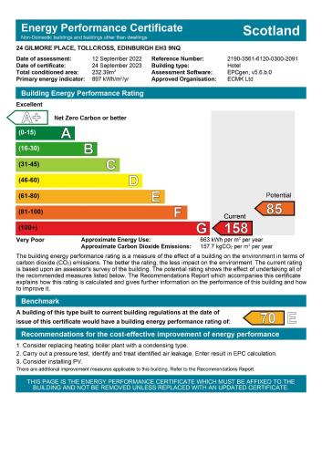 a screenshot of the energy performance certificate website at IVY- Braveheart Guest House in Edinburgh