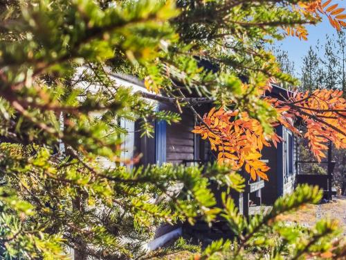 a house seen through the branches of trees at Holiday Home Salakolo 2 by Interhome in Ruka
