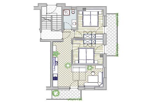 a floor plan of a house at Unterdurachhof Apartment Valentina in Ultimo