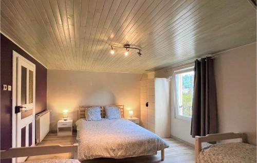 Walscheid的住宿－Amazing Home In Walscheid With Kitchen，一间卧室设有一张床和一个窗口