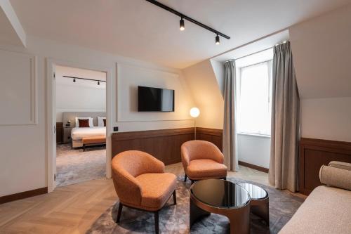 Katil atau katil-katil dalam bilik di Dukes' Palace Brugge - by Dukes' Hotel Collection