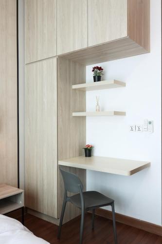 a bedroom with a desk and a chair in a room at Greenfield Residence, Bandar Sunway by The Comfort Zone in Petaling Jaya