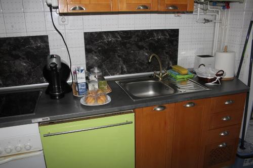 a kitchen counter with a sink and a sink at The Flats in Avila
