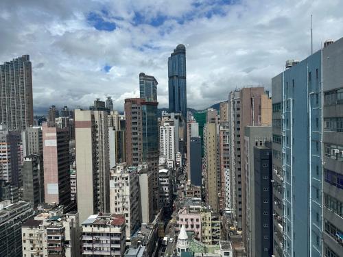 Ein allgemeiner Blick auf Hongkong oder ein Stadtblick von des Hotels aus