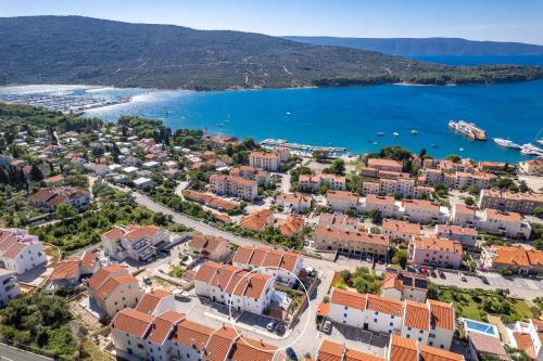 an aerial view of the town of šibenik in croatia at Apartments Tim & Klara - Sunny Cres Island in Cres
