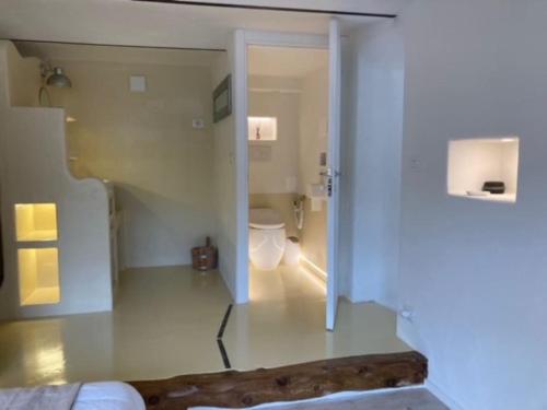 a room with a bathroom with a toilet in it at Dolce vita sur la colline de Turin in Revigliasco