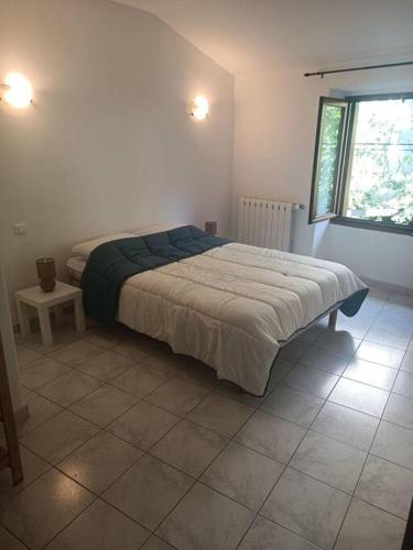 a bedroom with a large bed in a room at La Maison cévenole in Saint-André-de-Majencoules