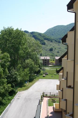 a view of a street from a building at Appartamento Arnolucci in Rovere