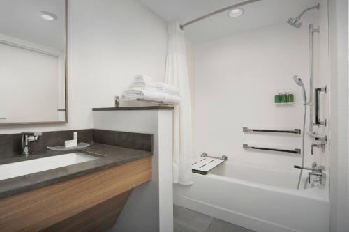 een badkamer met een bad, een wastafel en een bad bij Fairfield Inn & Suites Nashville Near Vanderbilt in Nashville