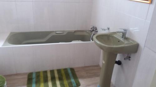 a bathroom with a sink and a bath tub at JB Countrylife Accommodation in Koedoe