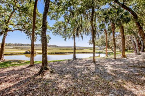 a group of trees in front of a lake at 3050 Club Villas in Amelia Island