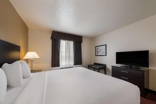 a hotel room with a large bed and a flat screen tv at Best Western Salinas Valley Inn & Suites in Salinas