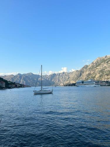 a sailboat in the middle of a large body of water at Apartments Biskupović in Muo