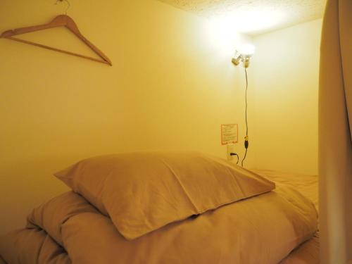 東京にあるbnb+ Akihabara (Female Only)のベッドルーム1室(枕、壁掛けハンガー付)