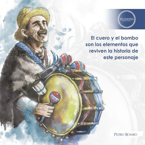 a drawing of a man playing a banjo at Villaviciosa Hotel Boutique in Pasto
