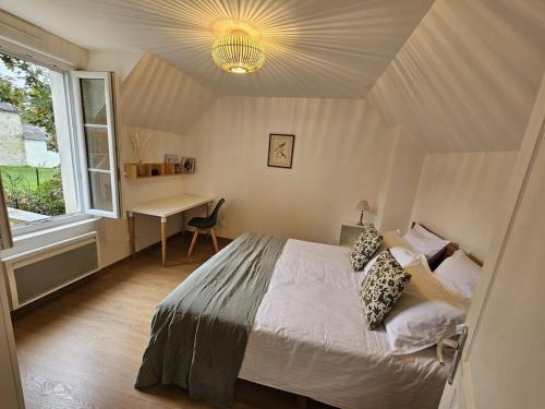 Katil atau katil-katil dalam bilik di Gîte cosy à Chambly