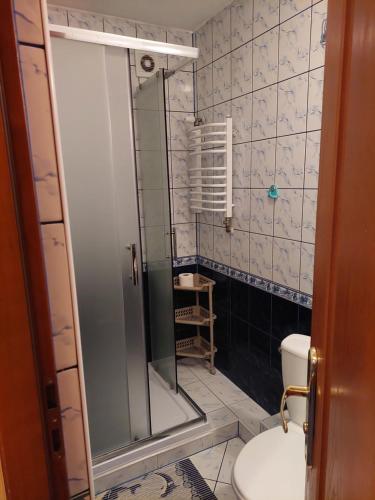 Koupelna v ubytování Pokoje gościnne Centrum Brzozowa 14