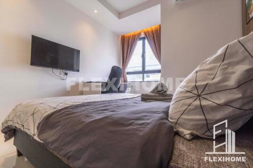 KLIA, KLIA2, Horizon Suites Sepang, Designed Studio, by Flexihome-MYにあるベッド