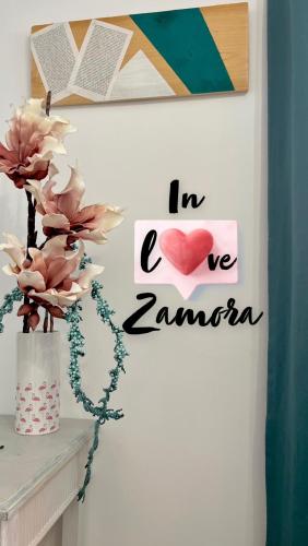 a wall with a sign that says in love zambia at In Love Zamora in Zamora