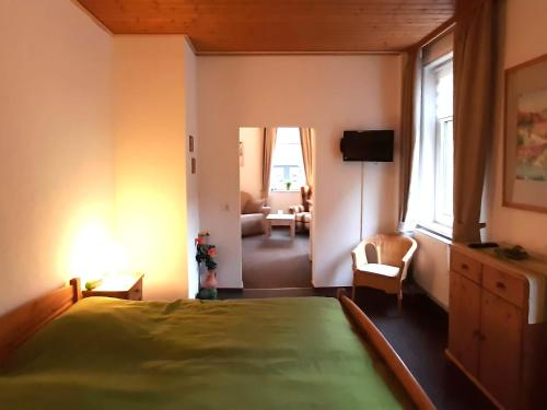 Apartment 'Frosch in the heart of the Harz tesisinde bir odada yatak veya yataklar