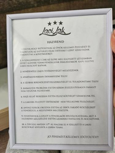 a menu for the last kill restaurant at Laci lak modern apartment in Oradea