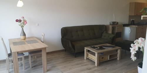a living room with a couch and a table at dvojizbáč 2 in Trenčín