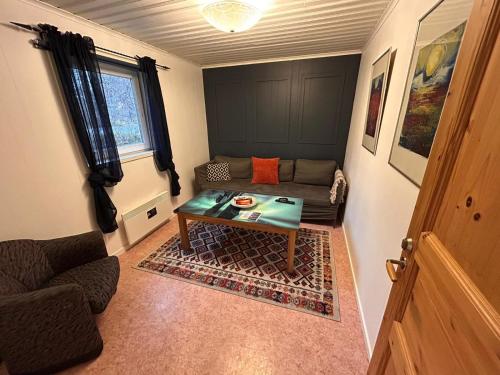 a living room with a couch and a table at Abisko Guesthouse & Activities in Abisko