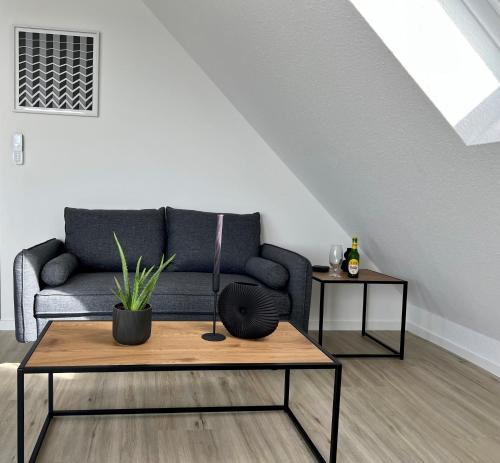 Zona d'estar a PANORAMA - Exklusives Apartment an der Promenade mit Dachterrasse & Rheinblick