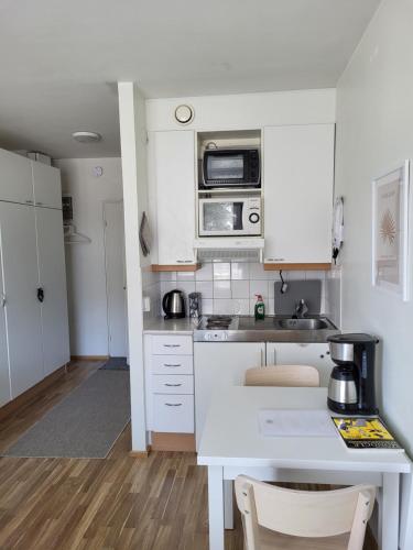 Kuchyň nebo kuchyňský kout v ubytování Central studio - easy check-in, free parking & wifi