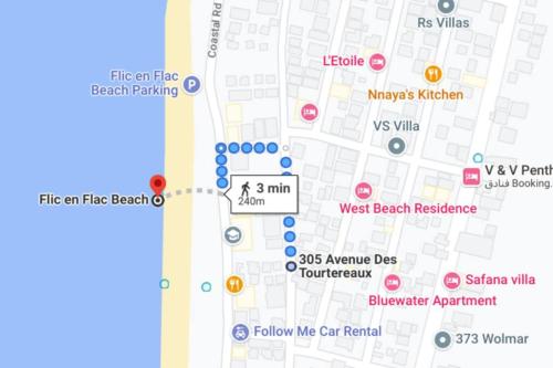 a map of the beatlesles museum in berlin at Villa Coco - Flic en Flac in Flic-en-Flac