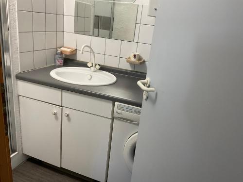 Vonios kambarys apgyvendinimo įstaigoje Appartement Clos du Bastan avec piscine