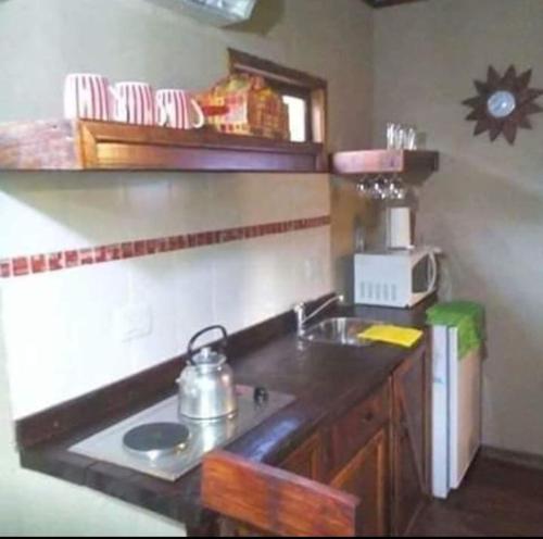 Una cocina o kitchenette en Cabañas en Mar Azul