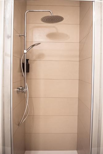 une douche avec pommeau de douche dans une salle de bain dans l'établissement Sapio, à Angers