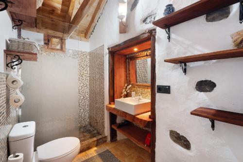 La salle de bains est pourvue de toilettes et d'un lavabo. dans l'établissement Casa Rural Medina 2, à San Sebastián de la Gomera