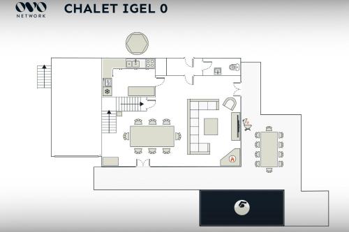 a floor plan of a house with furniture at Chalet Igel - OVO Network in Châtel