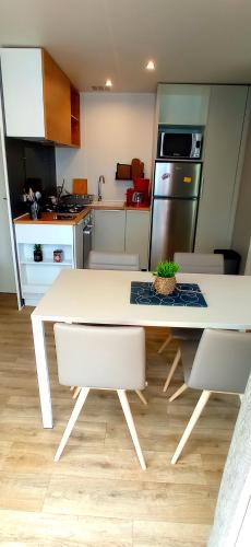 Η κουζίνα ή μικρή κουζίνα στο HappyMobilhome Argelès-sur-mer -plage à 500m- Camping 4 étoiles Del Mar