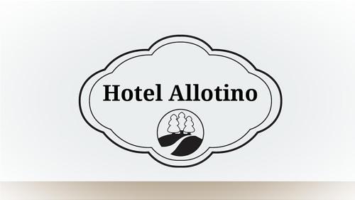 a label for a hotel with footprints in a cloud at Allotino Hotel - Café & snacks in Stavrodhrómion