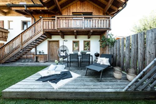 Μπαλκόνι ή βεράντα στο Bewegte Berge Apartments