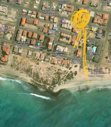 a map of a resort on a beach at Apartamento Antunes in Santa Maria