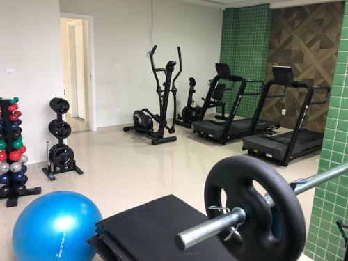 Gimnasio o instalaciones de fitness de Apartamento central aconchegante.Sinta-se em casa!