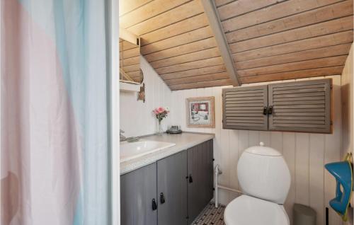 y baño con aseo y lavamanos. en Gorgeous Home In Sydals With Kitchen, en Skovby