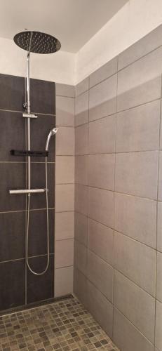 a shower with a shower head in a bathroom at Loft en duplex au Mas de la Restanque in Monteux