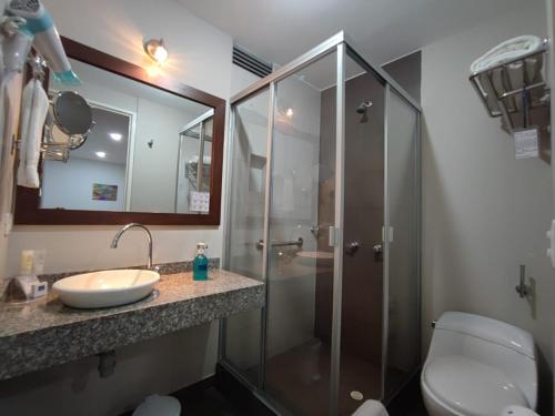 Koupelna v ubytování Hotel Casa Galvez
