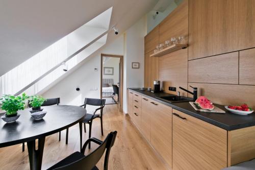 Dapur atau dapur kecil di Visit Nida Apartments