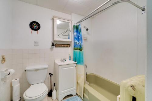 a bathroom with a toilet and a sink and a tub at Idyllic Rochester Apartment 2 Miles to Downtown! in Rochester