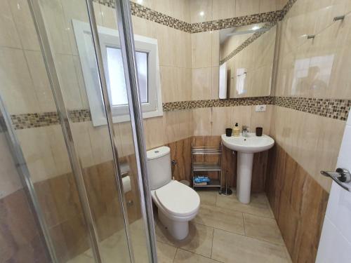 a bathroom with a toilet and a sink at Apartment Los Cristianos in Los Cristianos