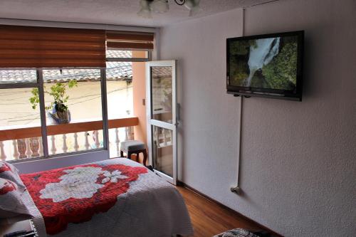 TV a/nebo společenská místnost v ubytování Chaska Hotel