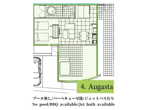 a floor plan of a building with a diagram at villa LIFE INDAH sumuide in Nago