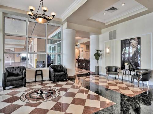 a living room with a checkered floor at King David Condominium Sunny Isles Beach in Miami Beach