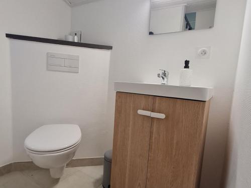 uma casa de banho com um WC e um lavatório em Gîte Lagney, 1 pièce, 2 personnes - FR-1-584-291 